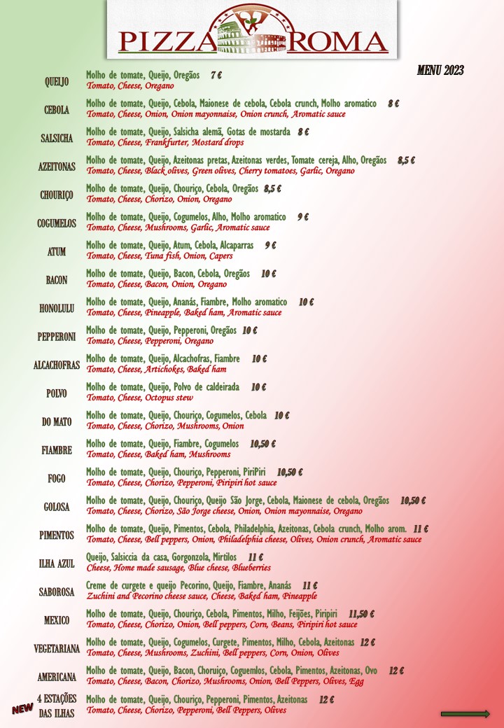 Menu Pizza Roma Faial-2